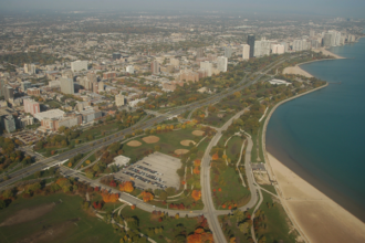 2009 - Aerial view looking northwest near Montrose Avenue © Photography by Brian Fritz