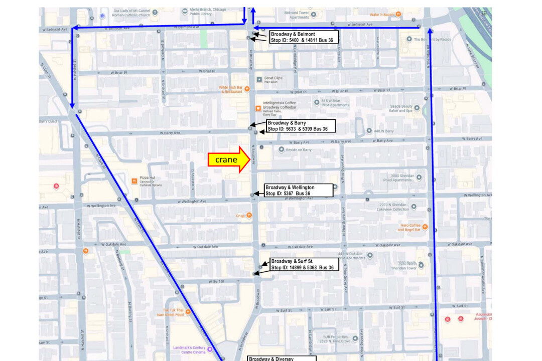 A map of 3030 N Broadway Detour